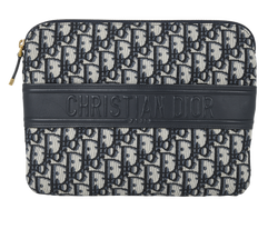 Christian Dior Trotter Pouch, Canvas, Beige/Blue, 26MA0119, 3*